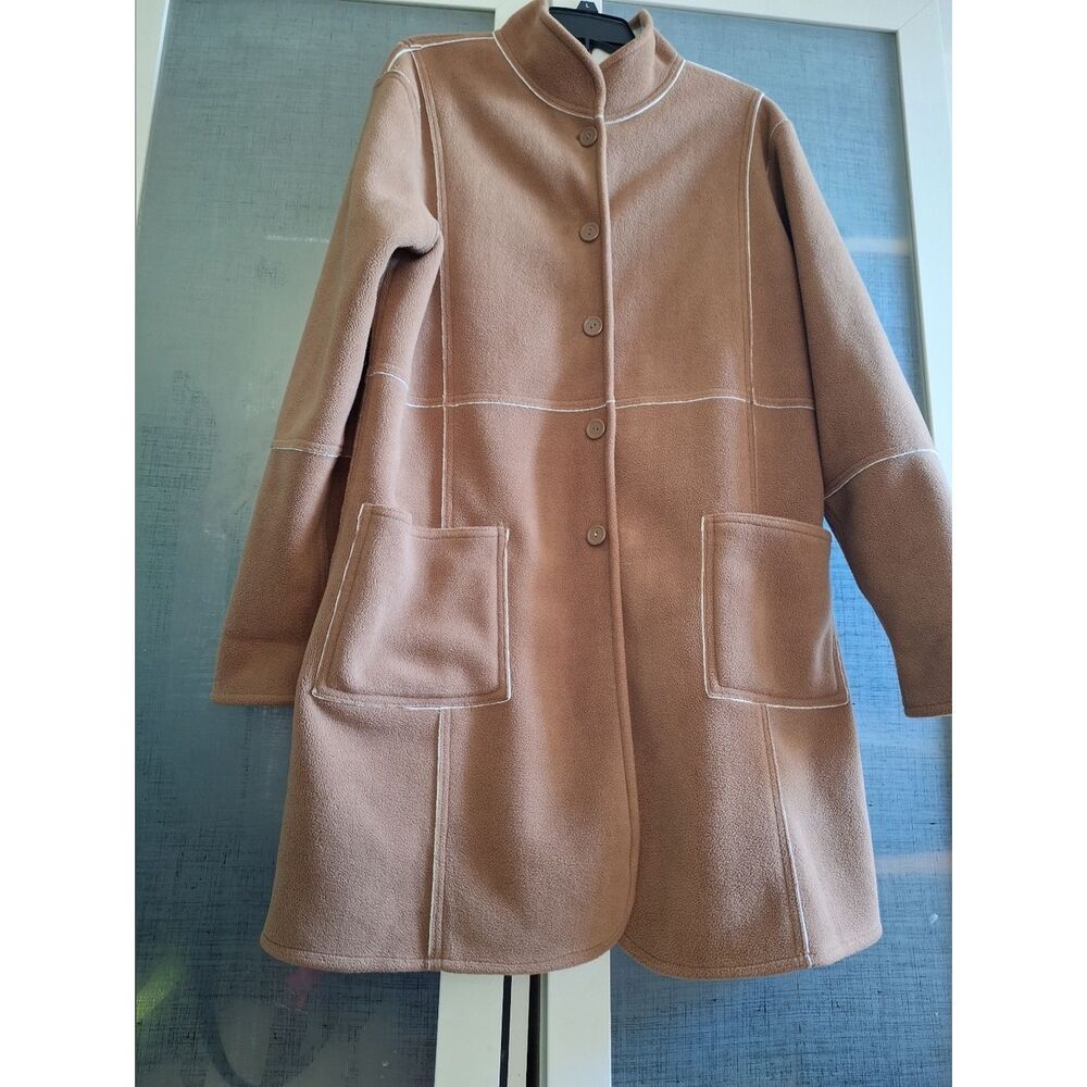 Susan Graver L Tan Camel Coat